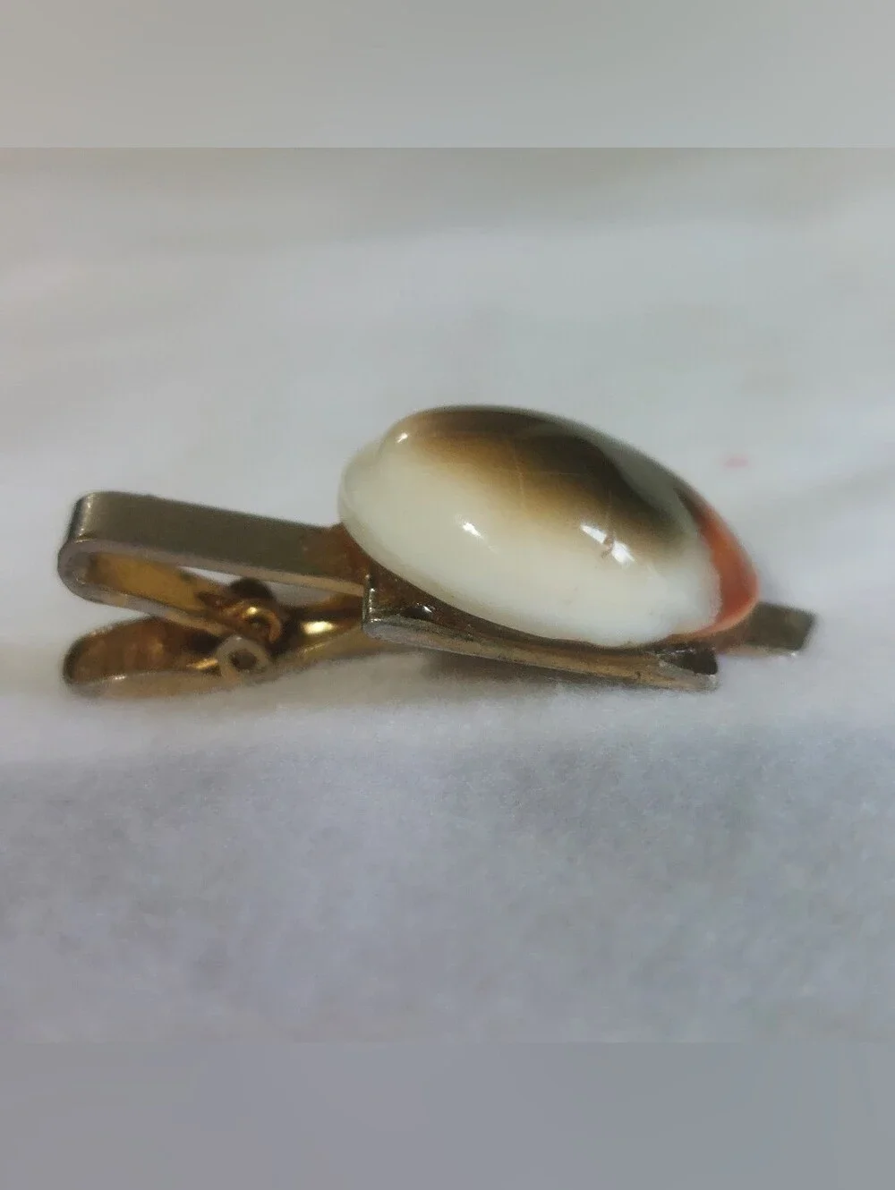 Vintage Anson Mid-Century Modernist Eye Tie Clip Cabochon Estate Men's Jewelry
